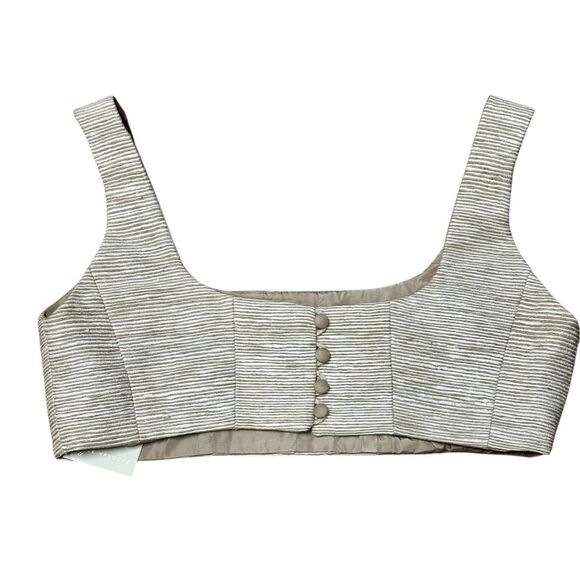 Maylé Vásquez Mar Crop Top in Raw Silk NWT Size Large - Picture 6 of 9